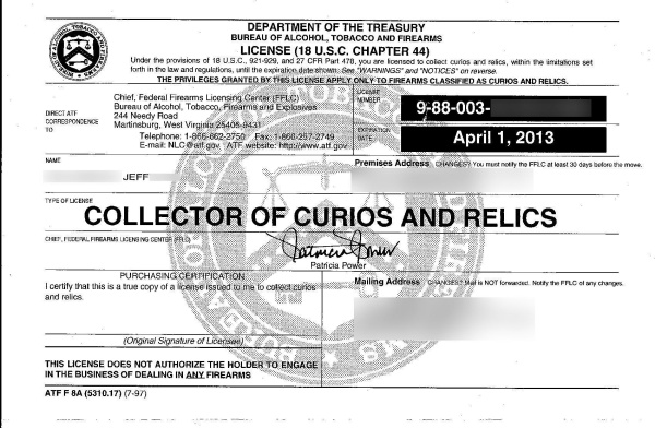 Curio And Relic Guns on ATF List