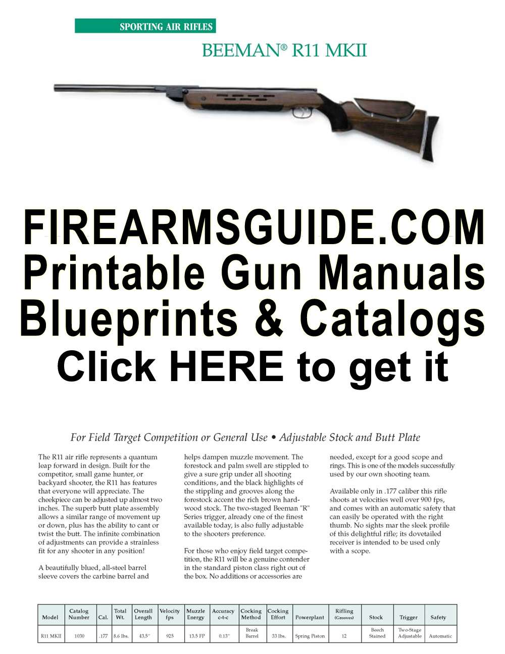 Printable Gun Manuals, Blueprints, Schematics and Guns & Ammo Catalogs
